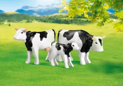 Les Animaux|PLAYMOBIL 2 vaches avec veau noirs / blancs
