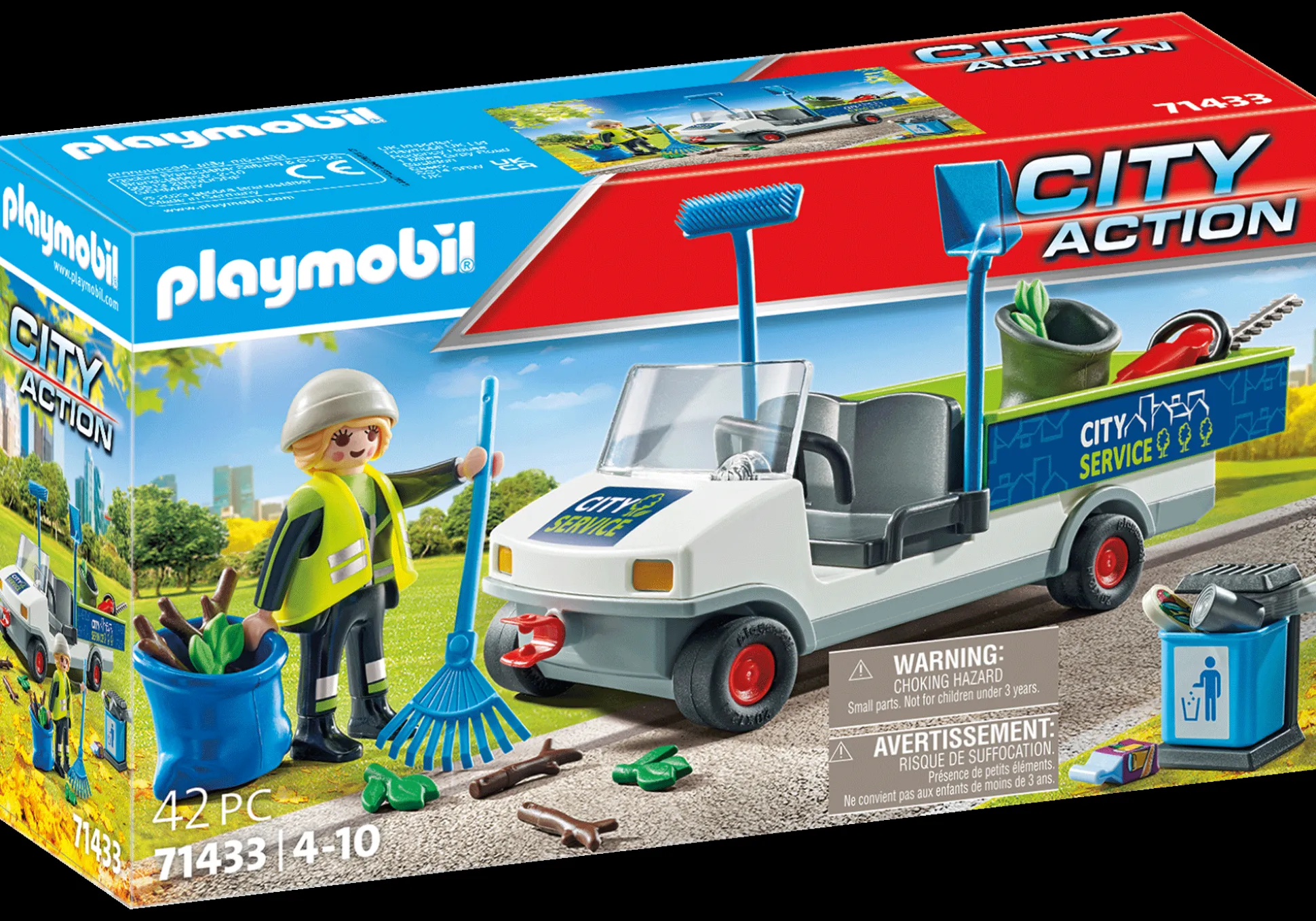 Héros Du Quotidien|Action & Aventure|PLAYMOBIL Agent d'entretien voirie avec véhicule électrique