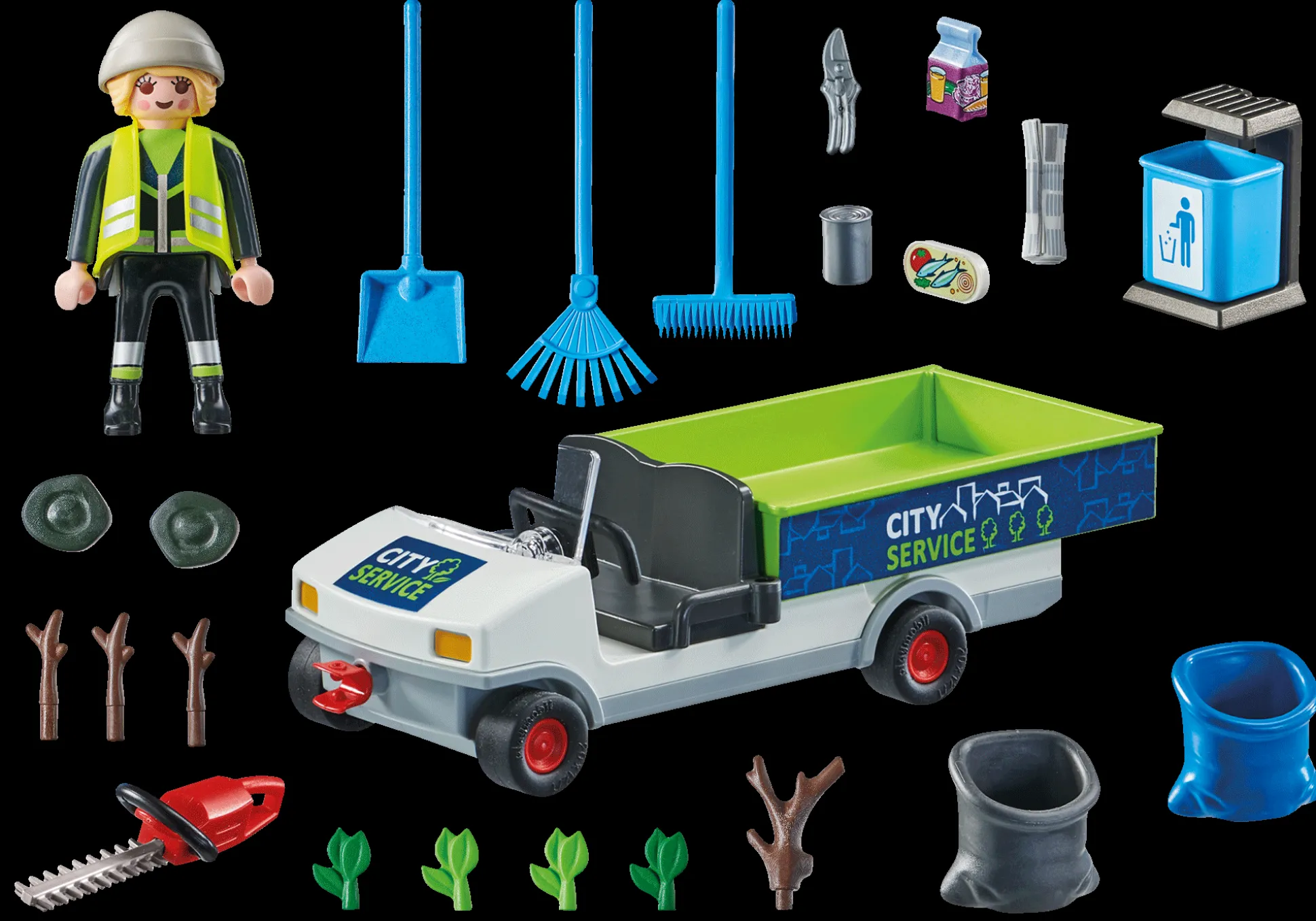 Héros Du Quotidien|Action & Aventure|PLAYMOBIL Agent d'entretien voirie avec véhicule électrique