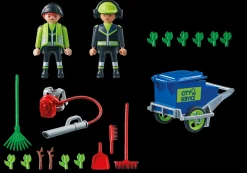 Héros Du Quotidien|Action & Aventure|PLAYMOBIL Agents d'entretien voirie avec équipement