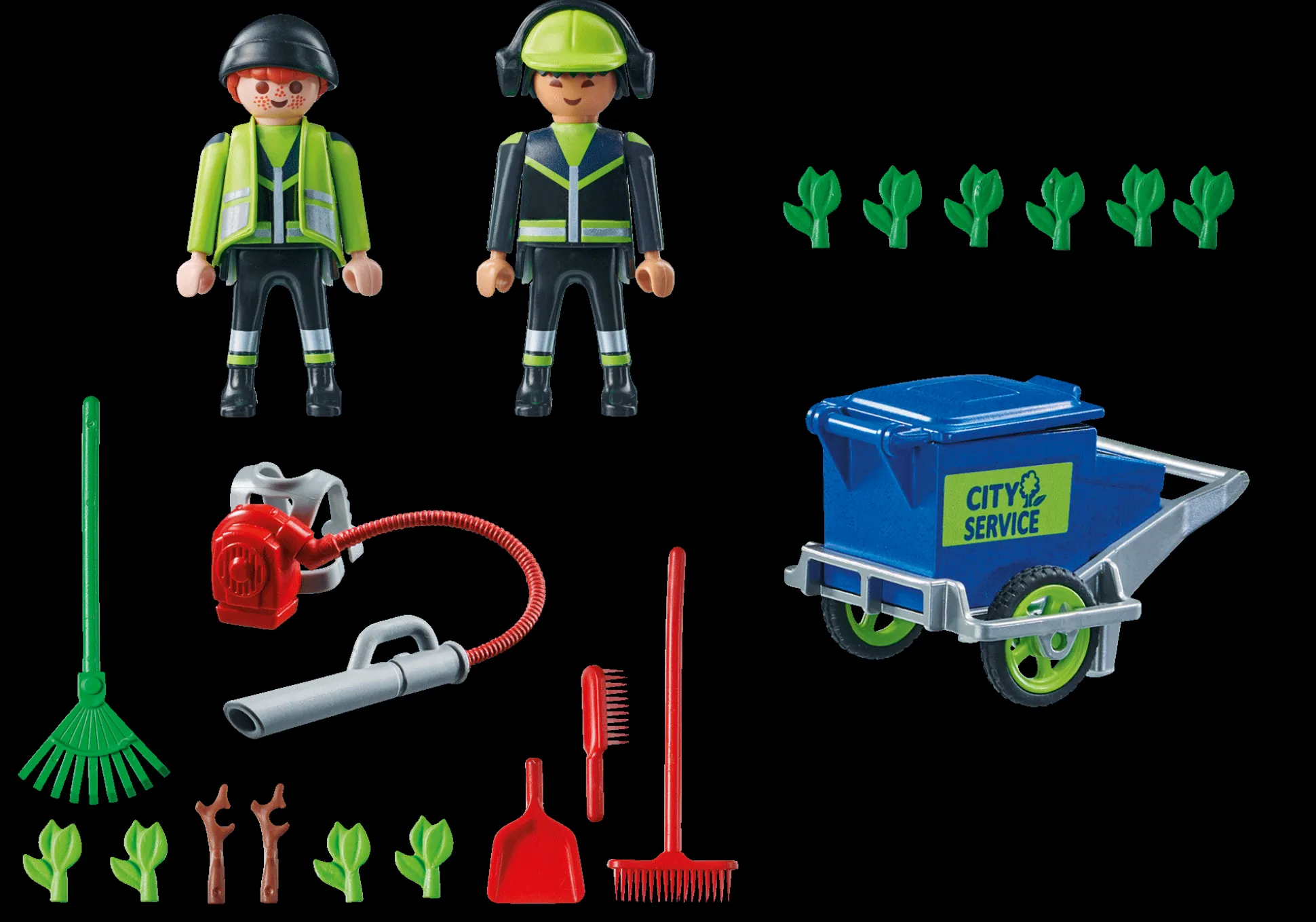 Héros Du Quotidien|Action & Aventure|PLAYMOBIL Agents d'entretien voirie avec équipement