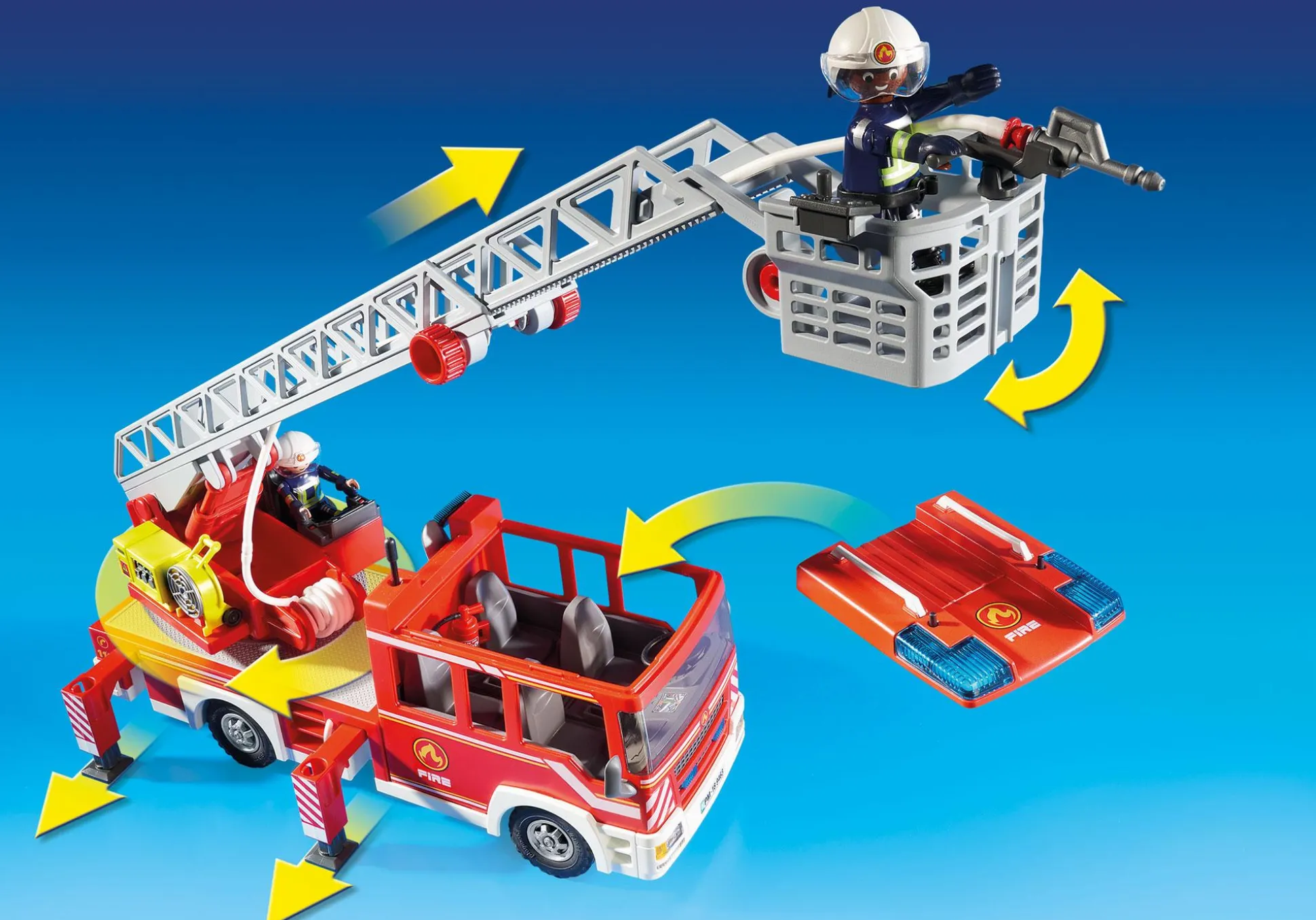 Héros Du Quotidien|Action & Aventure|PLAYMOBIL Camion de pompiers avec échelle pivotante