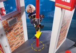 Héros Du Quotidien|Action & Aventure|PLAYMOBIL Caserne de pompiers avec hélicoptère