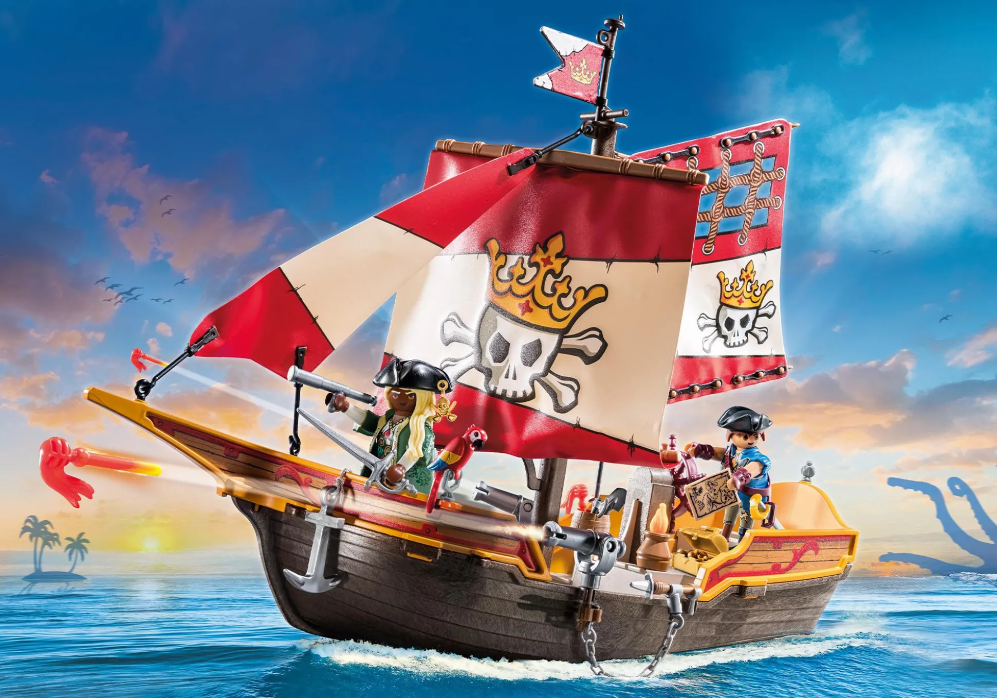 Action & Aventure|PLAYMOBIL Chaloupe avec 2 pirates et canons