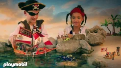 Action & Aventure|PLAYMOBIL Chaloupe avec 2 pirates et canons