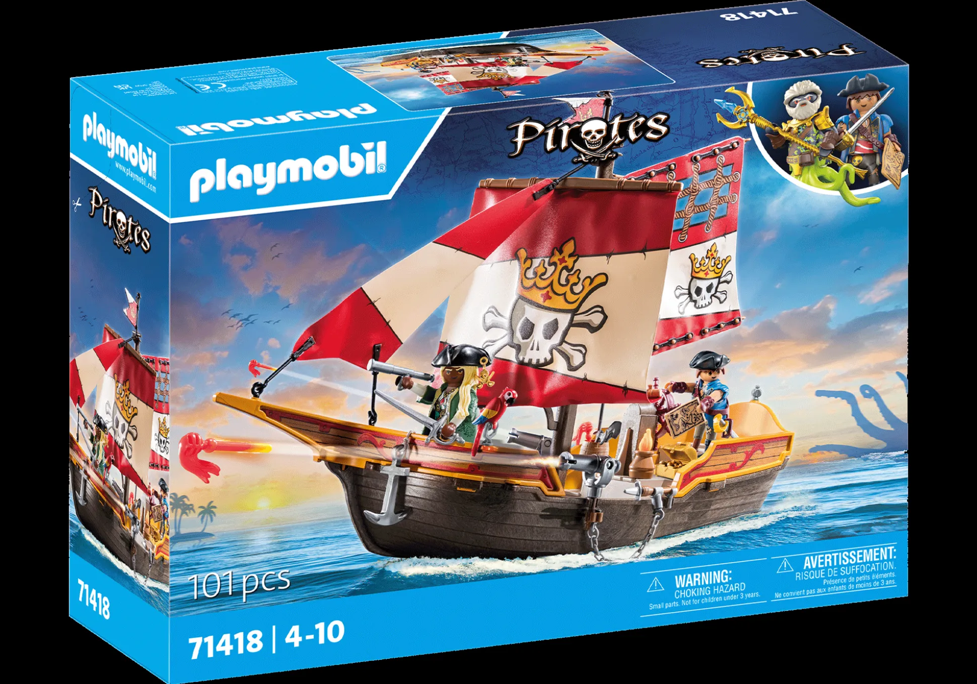 Action & Aventure|PLAYMOBIL Chaloupe avec 2 pirates et canons