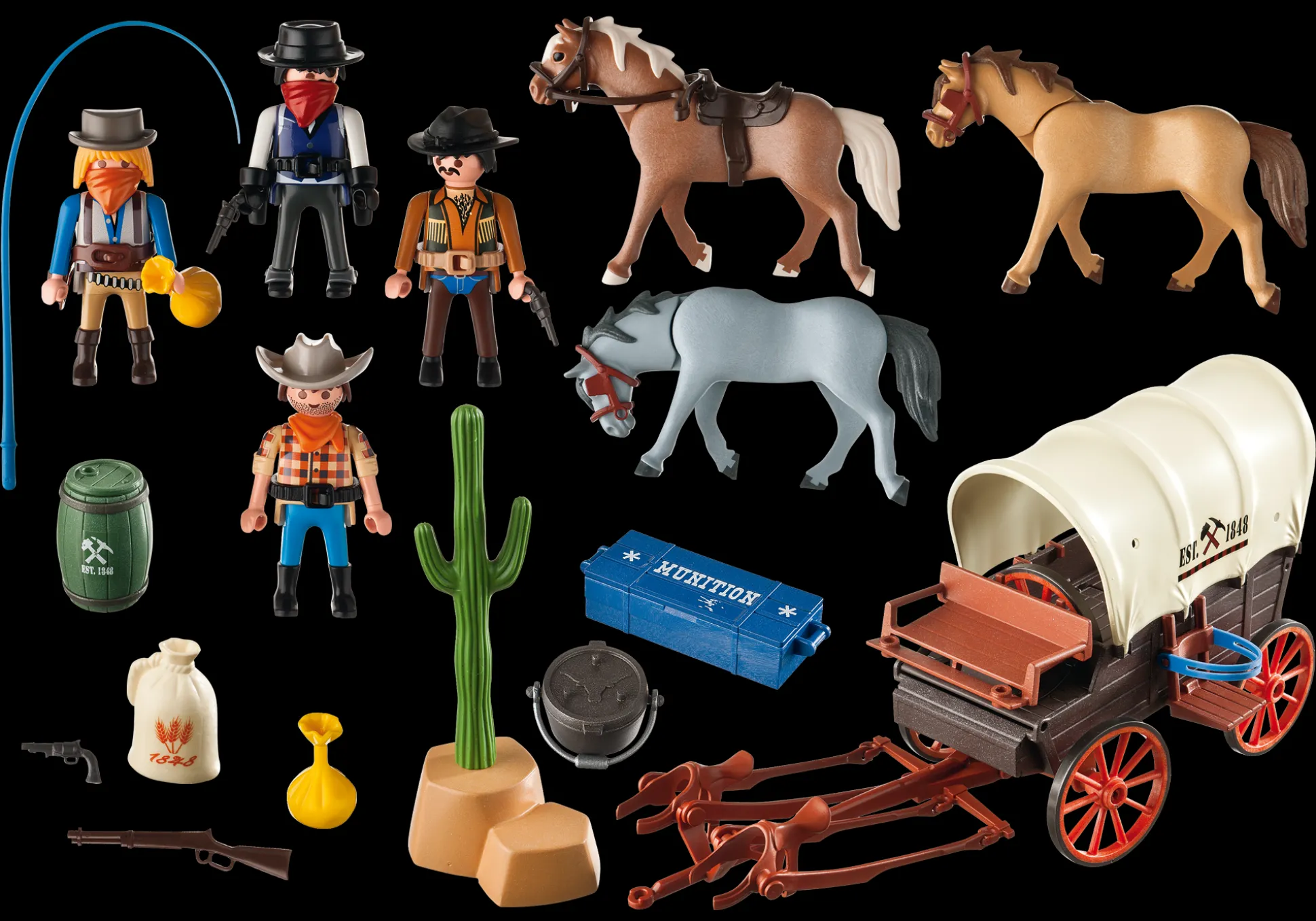 Histoire|Western|PLAYMOBIL Chariot avec cow-boys et bandits