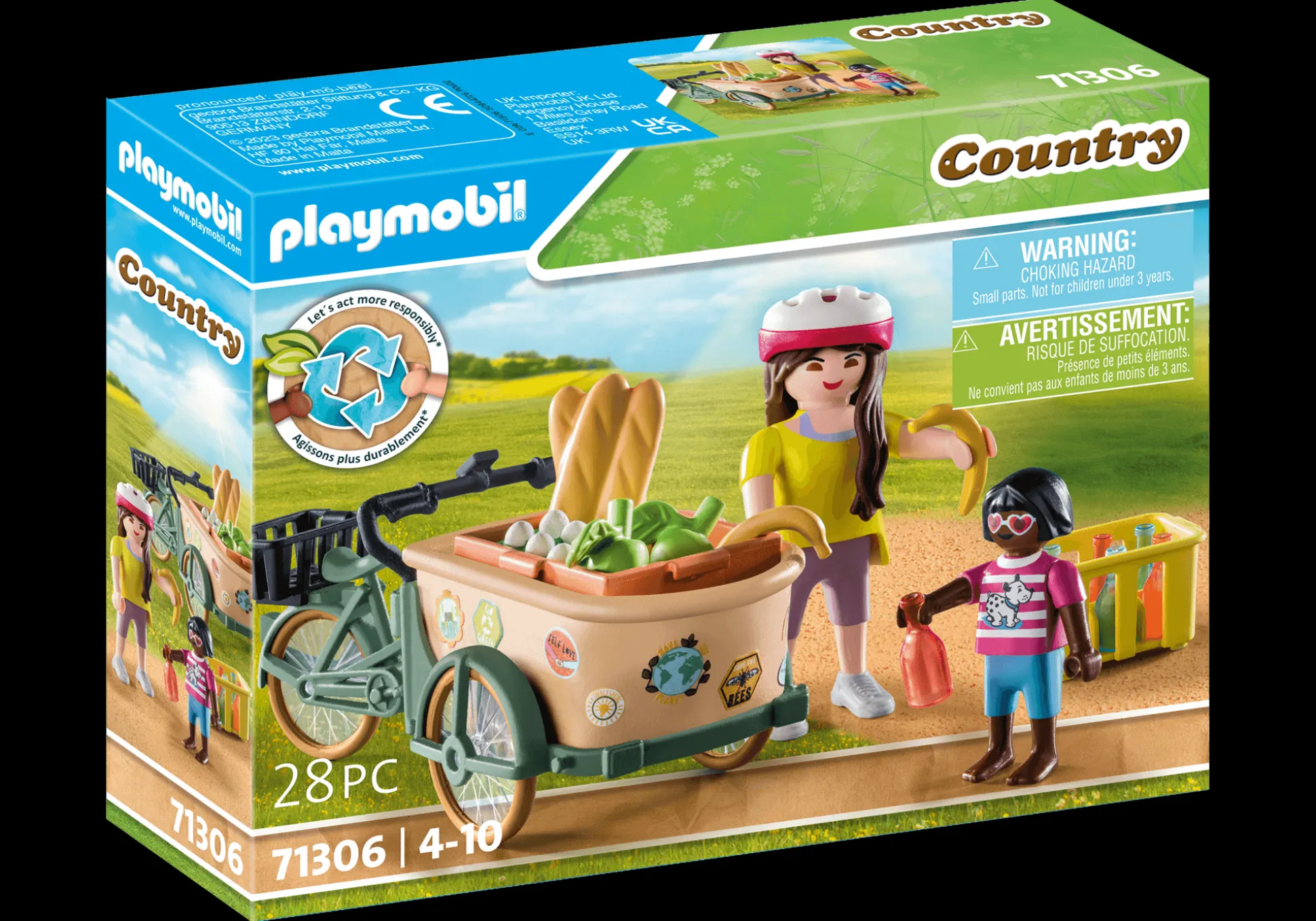 La Vie Quotidienne|Les Animaux|PLAYMOBIL Cycliste avec vélo et remorque avant