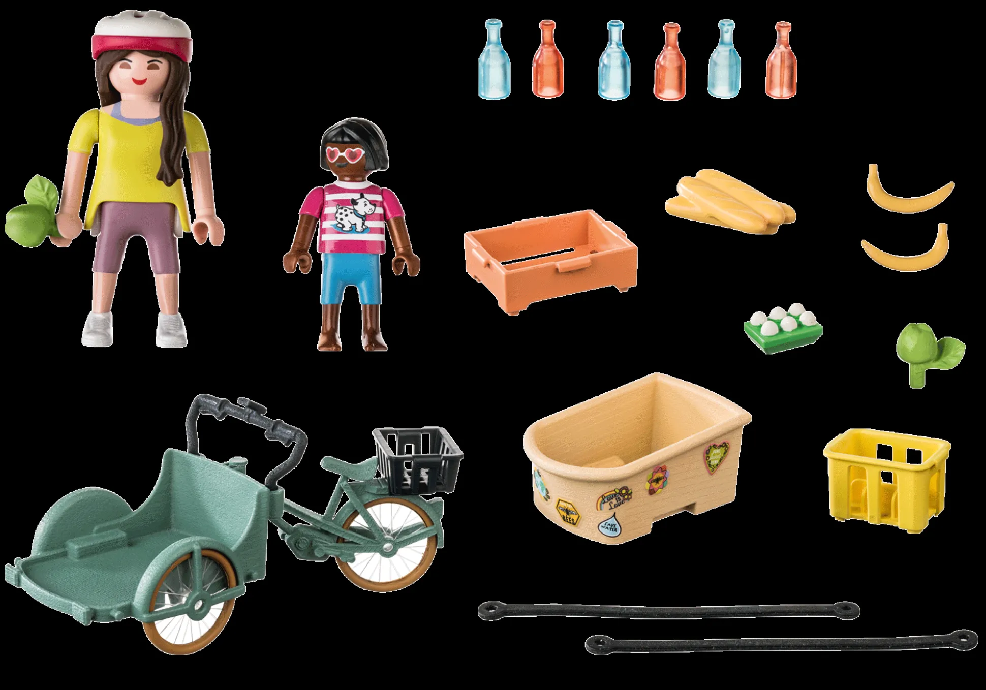 La Vie Quotidienne|Les Animaux|PLAYMOBIL Cycliste avec vélo et remorque avant