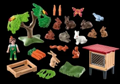 La Vie Quotidienne|Les Animaux|PLAYMOBIL Enfant avec enclos et lapins