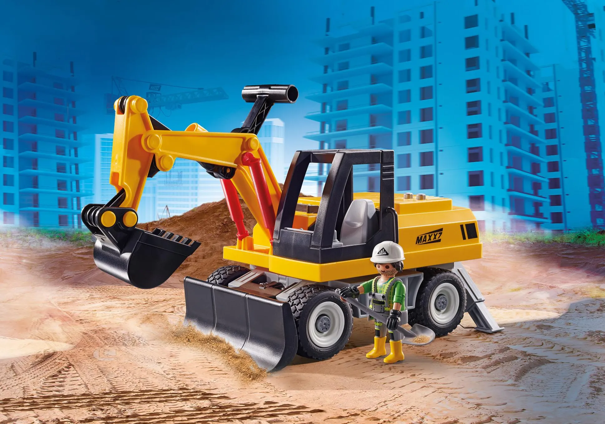 Héros Du Quotidien|Action Heroes|PLAYMOBIL Excavatrice avec pelle