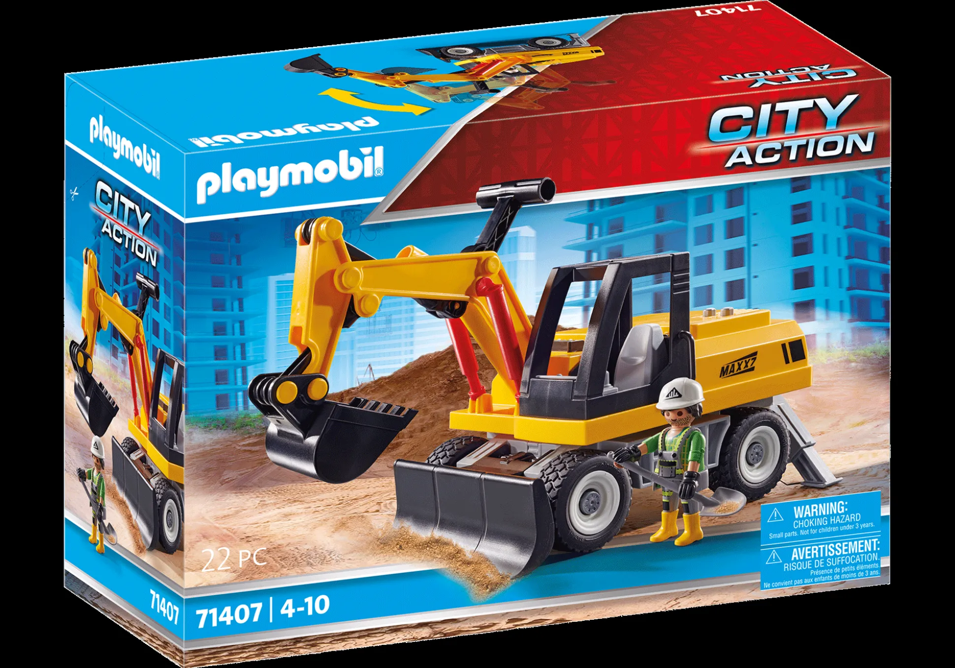 Héros Du Quotidien|Action Heroes|PLAYMOBIL Excavatrice avec pelle
