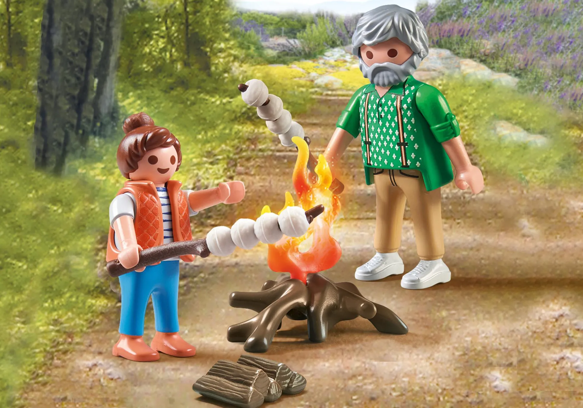 La Vie Quotidienne|My Life|PLAYMOBIL Grand-père avec petite fille et feu de camp
