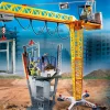 Action & Aventure|Héros Du Quotidien|PLAYMOBIL Grue radio-commandée avec mur de construction