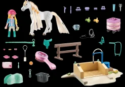Les Animaux|PLAYMOBIL Isabella & Lioness aire de lavage pour chevaux