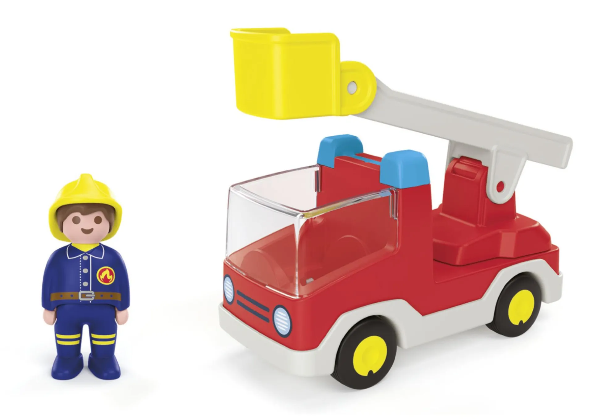 Héros Du Quotidien|PLAYMOBIL Junior : Camion de pompier avec échelle pivotante