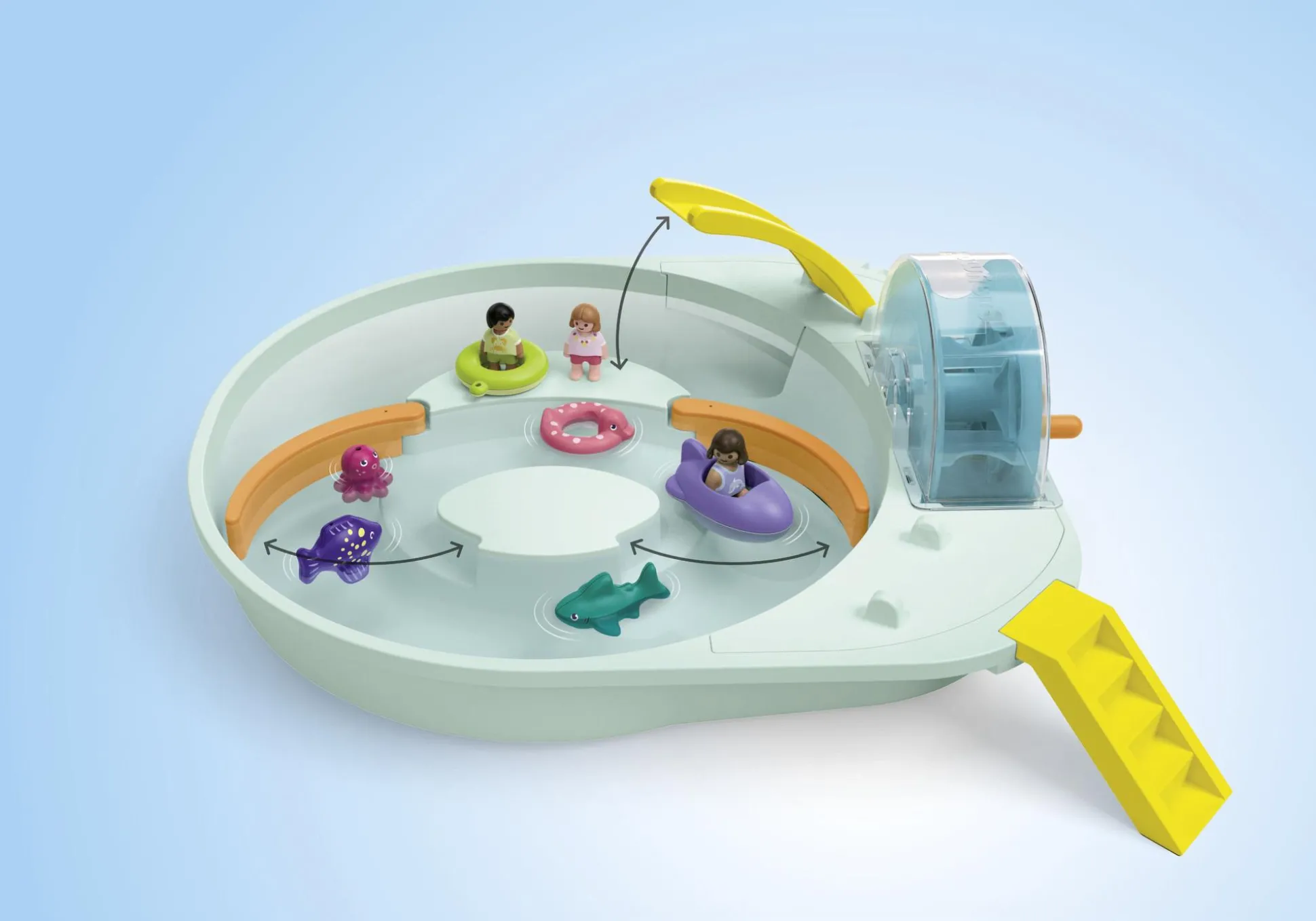 Action & Aventure|PLAYMOBIL JUNIOR AQUA : Parcours aquatique avec jeux d'eau et effets d'app