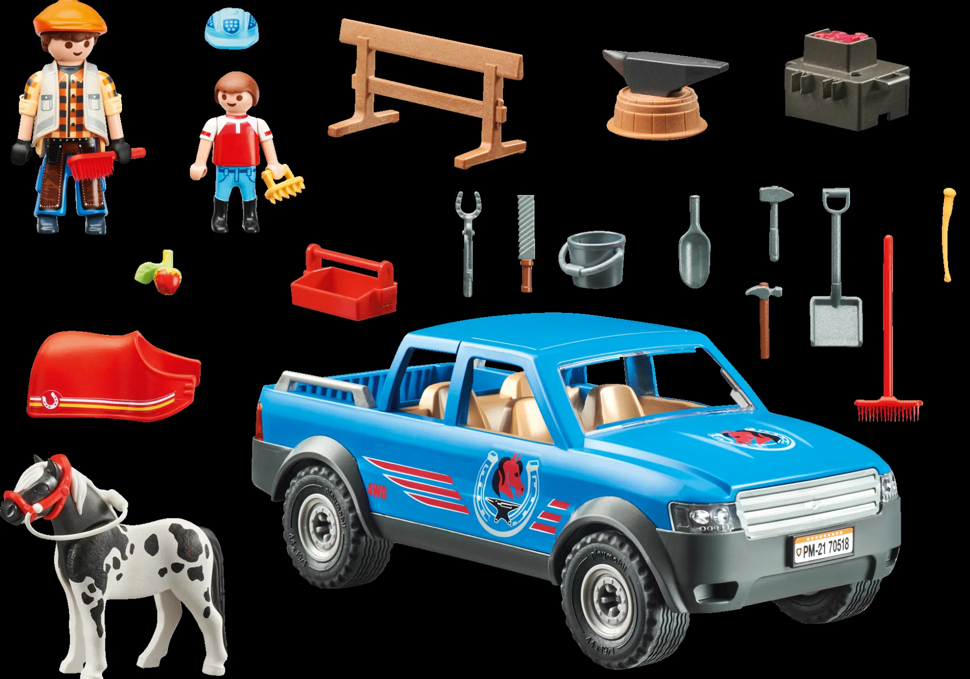Les Animaux|PLAYMOBIL Maréchal-ferrant et véhicule