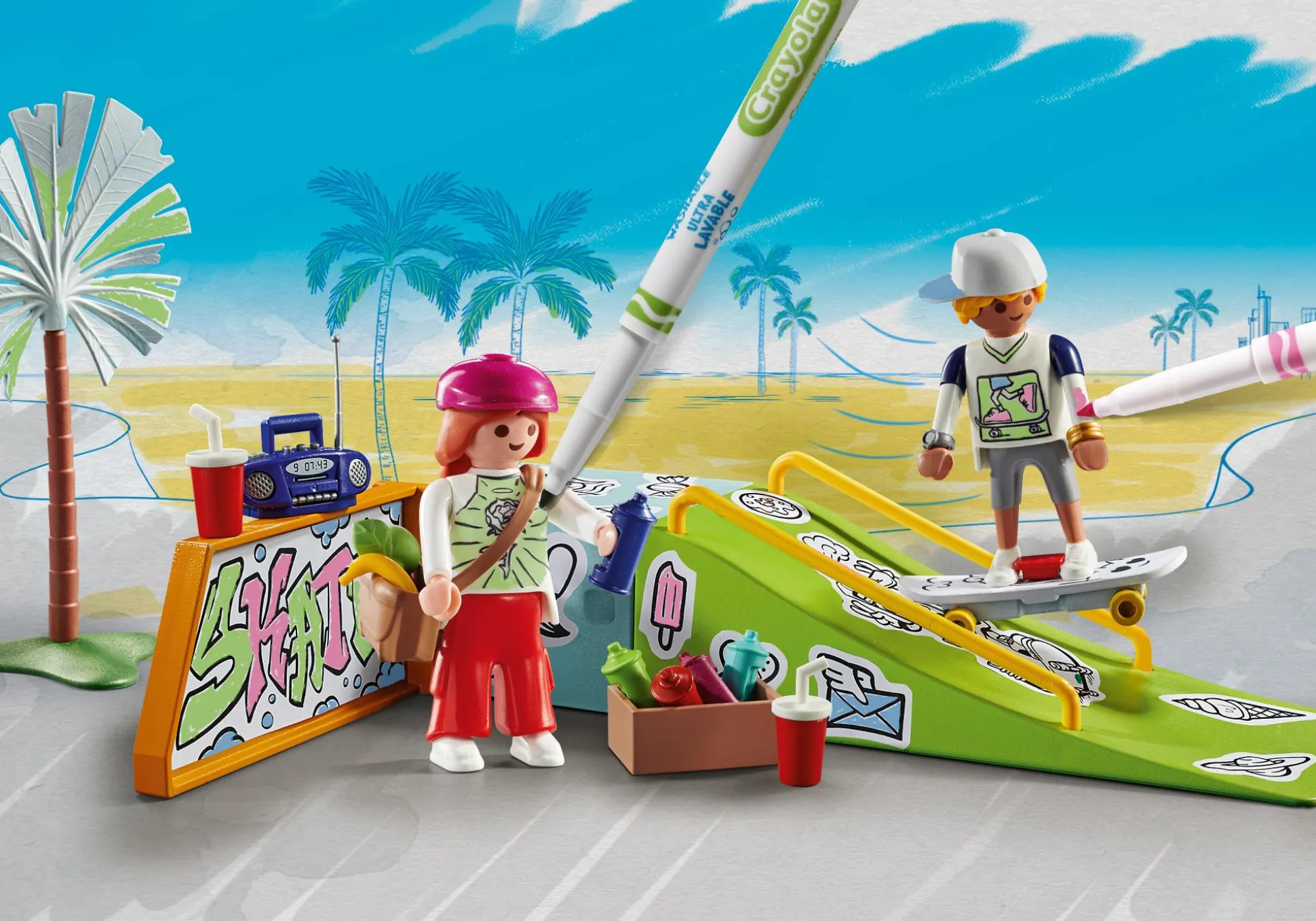 La Vie Quotidienne|PLAYMOBIL Color : Skateurs avec rampe