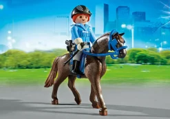 Héros Du Quotidien|Action & Aventure|PLAYMOBIL Policière avec cheval et remorque