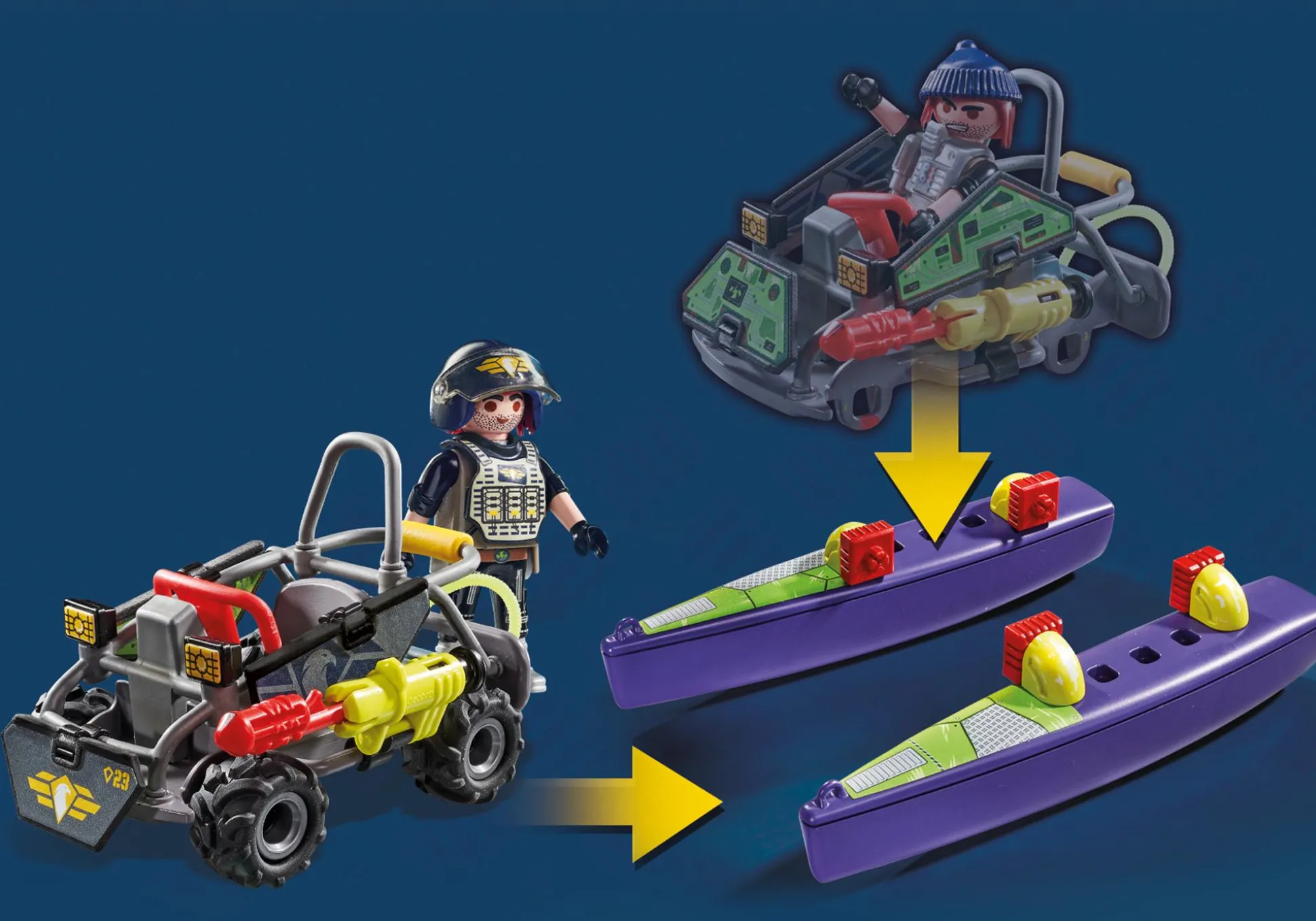 Héros Du Quotidien|Action & Aventure|PLAYMOBIL Quad transformable de bandit