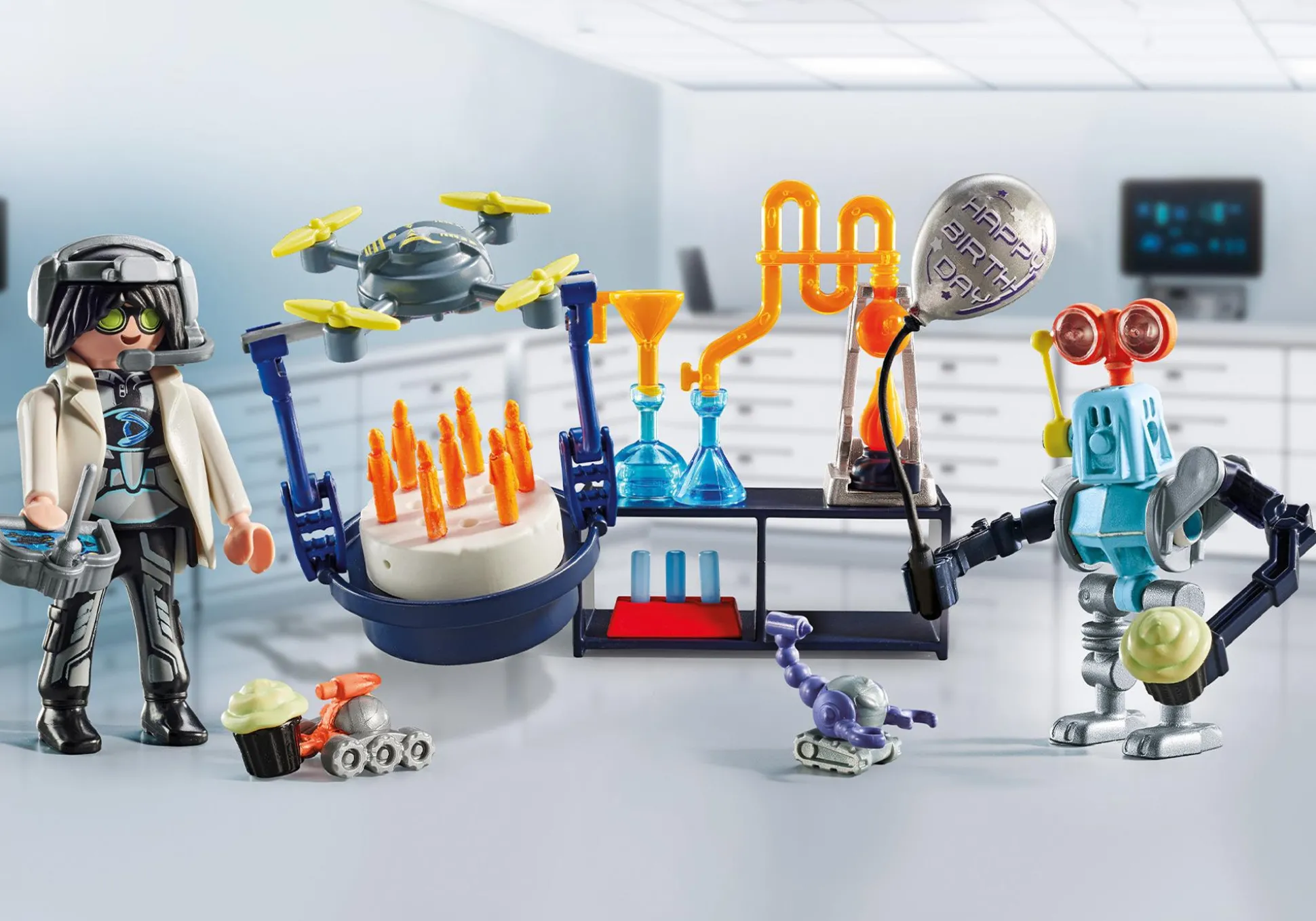 La Vie Quotidienne|Anniversaire|PLAYMOBIL Set cadeau : Chercheur avec robots