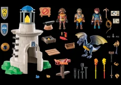 Imaginaire|Action & Aventure|PLAYMOBIL Tourelle des chevaliers de Novelmore avec dragon