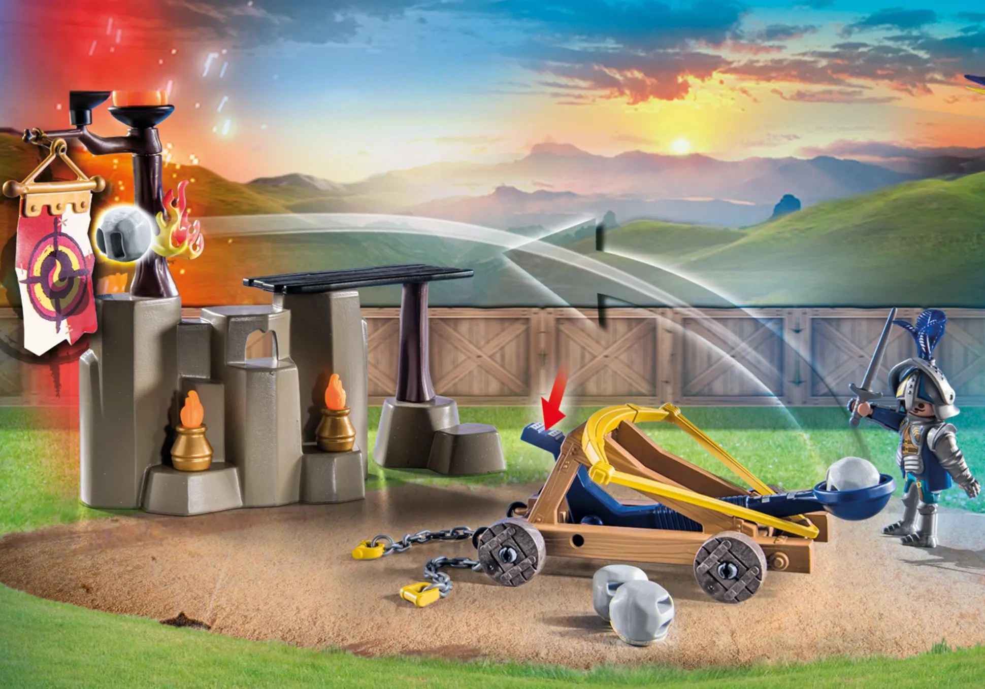 Imaginaire|Action & Aventure|PLAYMOBIL Tournoi Chevalier Novelmore contre Combattant Burnham Raider